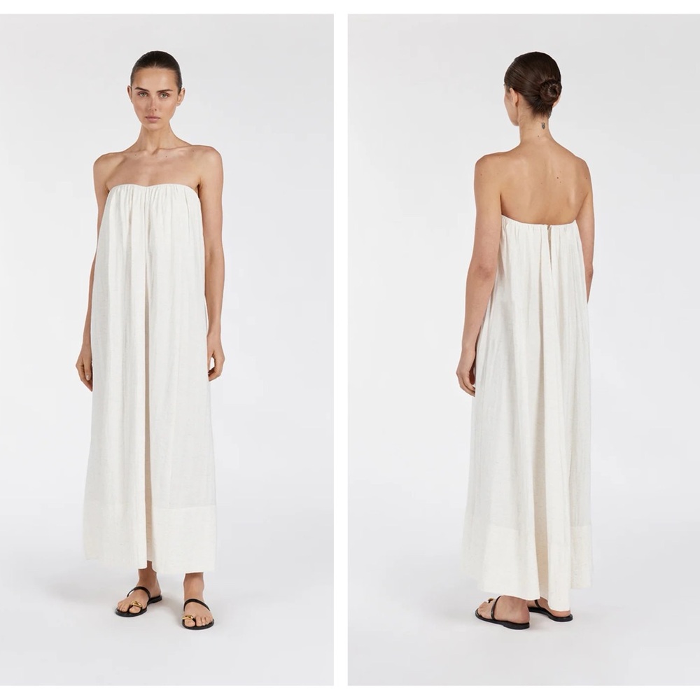DISSH Shaniya Strapless Maxi Dress in Ivory - Engagement or Maternity Shoot